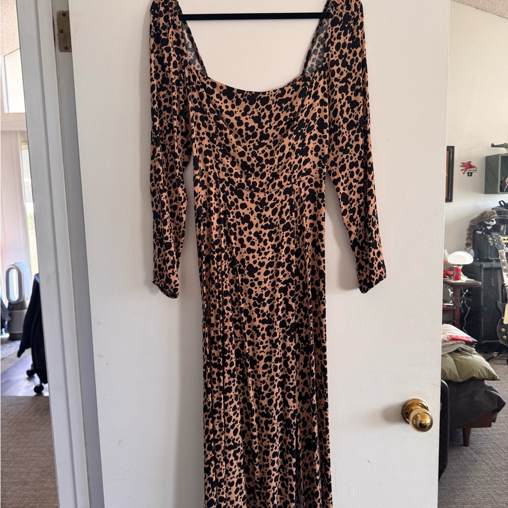 Reformation Leopard Print Midi Dress